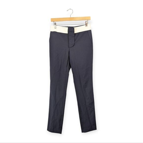 NWT Tibi Navy Banded Anson Stretch Skinny Pants Size 0